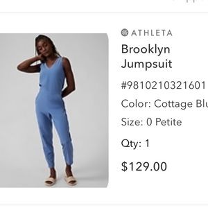 Athleta Petite Brooklyn Jumpsuit- size 0
